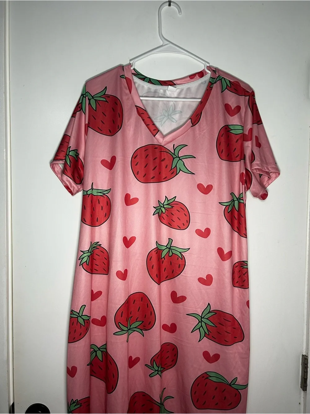 Pink Strawberry Print Nightgown - Women Intimates & Sleepwear
